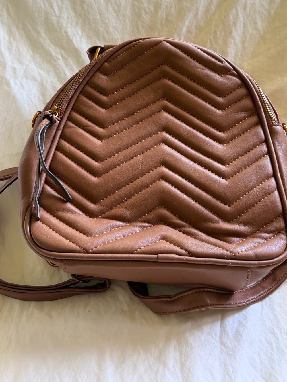 Quilted Brown Women's Backpack Bag